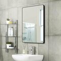 Kd Mobiliario Black Framed Rounded Corner Mirror, Black KD2753677